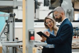 Employees in a manufacturing facility