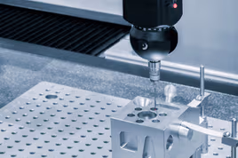 CNC Machining tool engraving on a metal part