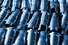 Die cast metal parts with a shiny surface finish