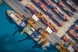 Shipping port for manufacturing production logistics