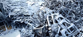 Scrap yard with metal parts that will be recycled