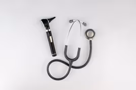 Stethoscope and otoscope made of metal parts
