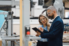 Employees in a manufacturing facility
