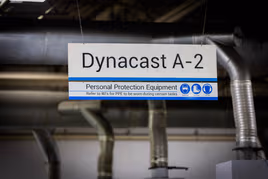 A2 conventional die casting machine sign in a facility