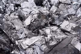 Pile of recycled metal to be remelted