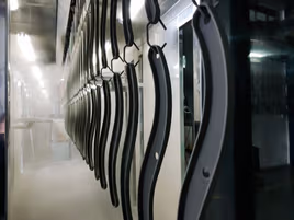 Die cast part with powder coating surface finish