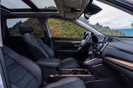 Black interior of a suv car