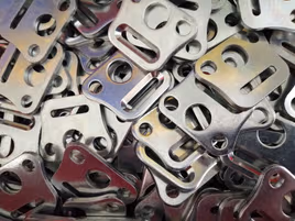 Pile of zinc metal parts