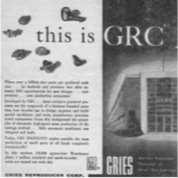 Gries Reproducer Corporation newspaper article